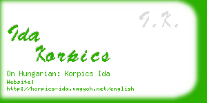 ida korpics business card